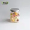 Frasco de plástico para mascotas de 510 ml con forma, frasco para alimentos, frasco de almacenamiento de grado alimenticio, botella de alimentos transparente, frasco cuadrado