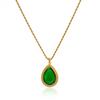 Dazan Wholesale En Stock Europeo y Americano Ins Transfronterizo Acero de Titanio Chapado en Oro de 18K Moda de Vanguardia Borde Dorado Conjunto de Collar de Gota de Agua