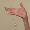 Colar Super Fada Rosa Zircônia Pérola Morango Corrente de Clavícula Doce Elegante Estiloso Luxo Leve de Alta Qualidade Nicho