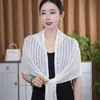 Chal de Punto Estilo Coreano con Diseño Hueco, Bufanda Triangular Grande para Mujer, Estilo Delgado de Verano, Bufanda y Capa Versátil de Gama Alta para Protección del Cuello en Ambientes con Aire Acondicionado