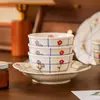 Juego de cuencos y platos de color bajo vidriado de alta gama estilo francés para uso doméstico, que incluye cuencos, platos, tazones para sopa, tazones para fideos, platos de cena, vajilla de cerámica