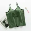 Chaleco Acolchado de Algodón con Hilo al por Mayor para Mujer, Camisola de Verano sin Espalda con Forma de U, Ropa Interior con Tacto de Algodón, Cómodo