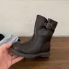 Botas de Media Pantorrilla con Hebilla Nuevas y Elegantes para Niños Otoño e Invierno Estilo Coreano Botas de Cuero Versátiles y Casuales Simples y Elegantes para Niñas