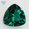 Fertilizante Huagang Gem Anéis de Vidro Verde com Furo Triangular Pedra Bruta Imitação Perfuração Gordura Cabeça de Vidro Verde Pedra Principal
