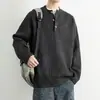 Suéter de Punto Casual con Cuello de Tres Botones para Hombre 2025 Cálido Casual Joven de Alto Peso Engrosado Trenzado Suéter Chaqueta