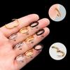 Fivela de orelha de aço inoxidável com padrão gravado de 1,2 x 10 mm, joias de comércio exterior europeu e americano, piercing de cartilagem, anel único