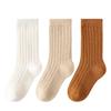 Calcetines Grues Casuales Versátiles de Forro Polar Absorbentes de Sudor a Media Pantorrilla para Niños Mayores, Cálidos de Otoño e Invierno Unisex Color Sólido Clase A