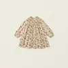 Vestido Dulce Floral Estilo Coreano Primavera y Otoño 2026 para Bebés Niñas, Vestido de Princesa Chic con Volantes y Mangas Abullonadas