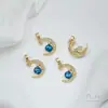 Accesorios para Collares al por Mayor Chapado en Oro Claro de 14K Zirconio Azul Mariposa Tulipán Flor de Rosa Colgante Colgante de Collar para Joyería DIY