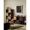 Estantería Modular Estilo Vintage, Estante de Almacenamiento Independiente, Gabinete de Almacenamiento para Sala de Estar, Librero Bajo de Pared, Gabinete de Ocho Compartimentos