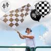 Paquete de Globos de Fiesta Temática de Carreras Transfronterizo a Nuevo Cuadros Blanco y Negro Película de Aluminio Decoración de Fiesta de Cumpleaños Diseño del Sitio