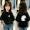 Camiseta de manga larga a rayas para niña, nueva colección de otoño 2026, top de algodón puro para bebés, camiseta interior infantil para otoño