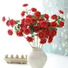 Flores Artificiales Rosa Iceberg Flores Falsas Hogar Sala de Estar Mesa de Comedor Arte Floral Adornos Salón de Bodas Arreglo Floral Flores de Seda