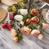 Zhi Yao Tacto de Mano Rosa Estilo INS Transfronterizo Flor de Simulación Flor Artificial Plantas Verdes Venta al por Mayor Decoración de Bodas Artesanía Fabricante