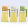 Dispensador de aceite dos en uno cocina gran capacidad prensa botella de aceite de vidrio sin colgar aceite botella de aceite en spray atomizador botella de aceite en spray atomizador