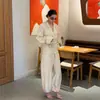 Ins estilo europeu e americano 2026 nova moda temperamento feminino roupas atacado terno de trabalho jaqueta e calça de cintura elástica