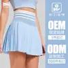 Novo Traje de Tênis de Verão Feminino com Gola Redonda, Coqueteleira Fixa, Colete Plus, Saia Plissada de Tênis de Cintura Alta com Combinação de Cores