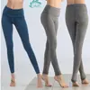 HWT Huawite Calça Legging de Cintura Alta Simples e Confortável para Levantar o Bumbum Nove Pontos Tamanho Grande Roupas de Yoga Atacado
