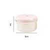 Caja de almacenamiento redonda linda con tapa, caja clasificadora de cuentas de escritorio, frasco de almacenamiento misceláneo para algodón cosmético, frasco de almacenamiento para hisopos de algodón