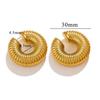 Aretes de Moda con Hilo Geométricos en Forma de C Retro Francés, Acero Inoxidable Chapado en Oro de 18 Quilates Versátiles, para Mujer