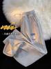 Fabricante original pantalones de gofre para hombre sueltos pierna ancha rectos deportivos casuales combinan con todo retro pantalones de punta hombre