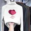 Camada base feminina com gola alta e forro de fleece, novo estilo outono/inverno 2026, camiseta interna de manga comprida, top com forro de fleece para crianças mais velhas