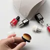 Cepillo para polvo de uñas con asa para el dedo, cepillo de cerdas suaves para limpiar el polvo de los bordes de la uña después del pretratamiento