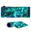 Popular Série Cyberpunk Gaming Mouse Luminoso e Teclado Pad RGB Desk Mat Fábrica Personalizada Atacado
