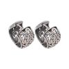 Estilo Chino Hebilla de Oreja Xiangyun para Mujer Lujo Ligero Gama Alta Retro Antiguo Plata Tailandesa Anillo de Oreja con Patrón de Hierba Tang Este Año para Novia
