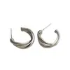 Calle Wong Kong~Aretes Cruzados Estilo Vintage Mid-Century Color Gris Pistola Lujo Accesible Aretes Retro de Gama Alta para Mujer