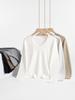 Camiseta Base de Cuello en V para Otoño para Mujer Nuevo Estilo 2025 Hombro Normal Corte Ajustado Camiseta de Manga Larga para Mujer Ropa Interior Top Casual Coreano
