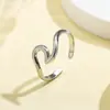 Anillo de acero de titanio con diseño de ola transfronteriza, anillo de alto nivel no descolorante, diseño simple, nicho, pulsera ajustable, cabeza de pájaro