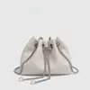 Moda Femenina Exclusiva Transfronteriza Bolso Nube de Borlas de Cuero Genuino Diseño Moderno con Cierre de Cordón Bolso de Hombro Cruzado Individual