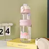 Copo com Canudo de Alto Valor Estético e Design Criativo, Copo de Água de Plástico Inquebrável para Meninas, Copo com Canudo de Grande Capacidade, Resistente a Altas Temperaturas