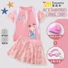 Nuevo Lindo Traje de Baño Infantil de la Princesa Elsa Conjunto de Dos Piezas para Niñas Pequeñas y Medianas Verano Secado Rápido Protección Solar Traje con Falda