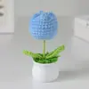 Planta de Girasol Tejida Transfronteriza en Maceta Flor Artificial Decoración de Escritorio para Estudio, Pequeño Regalo para la Temporada de Regreso a Clases y el Día del Maestro