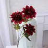 Ventas Directas de Fábrica Flor de Dalia de Tres Cabezas Material Decoración para el Hogar Boda Salón de Bodas Arreglo Floral para Camino Flor Artificial Flor Artificial