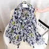 Novo Estilo Cachecol Casual e Elegante com Franjas, Tamanho Grande, Aspecto de Algodão, Xale Protetor Solar, Estilo Mãe, Lenço de Cabeça para Fotografia de Viagem
