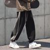 Calça Oversize ins Marca Tendência High Street Calça de Moletom de Veludo Cotelê Americana Masculina Primavera e Outono Calça Esportiva de Nove-Quartos