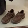Mocasines de mujer de estilo retro 2026, zapatos casuales con cordones de suela gruesa, zapatos que aumentan la altura para personas menudas, zapatillas de moda estilo alemán