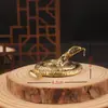 Pet de Chá Cobra de Bronze Antigo Vintage Python Rei Dominante Latão Maciço Cabo Esculpido Ornamento de Mesa