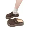 Pantuflas Birkenstock de plataforma de suela gruesa para uso diario para mujer, nuevas de la primavera de 2026, estilo vintage, slip-on, puntera cerrada, medias sandalias