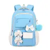 Nueva mochila transfronteriza para estudiantes de primaria, lindo conjunto de tres piezas con lazo, mochila escolar para niñas, gran capacidad, mochila reductora de peso