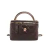 Tendencia transfronteriza nueva caja de maquillaje con asa sobre rojo patrón de diamante cadena bordada bolso de hombro único bolso cruzado