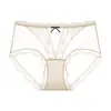 Calcinha de Renda Sexy Francesa Luxo Leve de Cetim para Mulheres Confortável Algodão Puro no Fundilho Respirável Malha Sem Costura Sem Apertar o Bumbum Tanga Triângulo