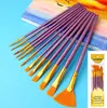 Amazon Haste de Plástico 12 Peças Pincel de Cabelo de Nylon para Guache Pintura Infantil Belas Artes Pincel para Aquarela Pincel de Óleo