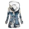 Venta caliente transfronteriza 2023 nuevo abrigo de trench para mujer invierno engrosado estilo europeo y americano abrigo con capucha navideño al por mayor