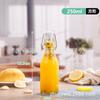 Botella de Vidrio Redonda Transparente con Tapa a Presión Sellada para Bebida de Jugo Enzima 250ml Botella de Vidrio para Licor Botella Vacía para Vino Espumoso