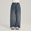 Primavera 2025 Novos Jeans Infantis Resistentes ao Desgaste Sem Elástico Retos Versáteis Calças Jeans Infantis Largas Comprimento Total