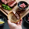 Plato Pequeño Artesanal de Porcelana de Moda para Uso Doméstico, Plato para Salsa de Soja, Plato para Vinagre, Plato para Salsa de Restaurante, Plato para Mojar, Plato para Condimentos, Plato Pequeño de Cerámica